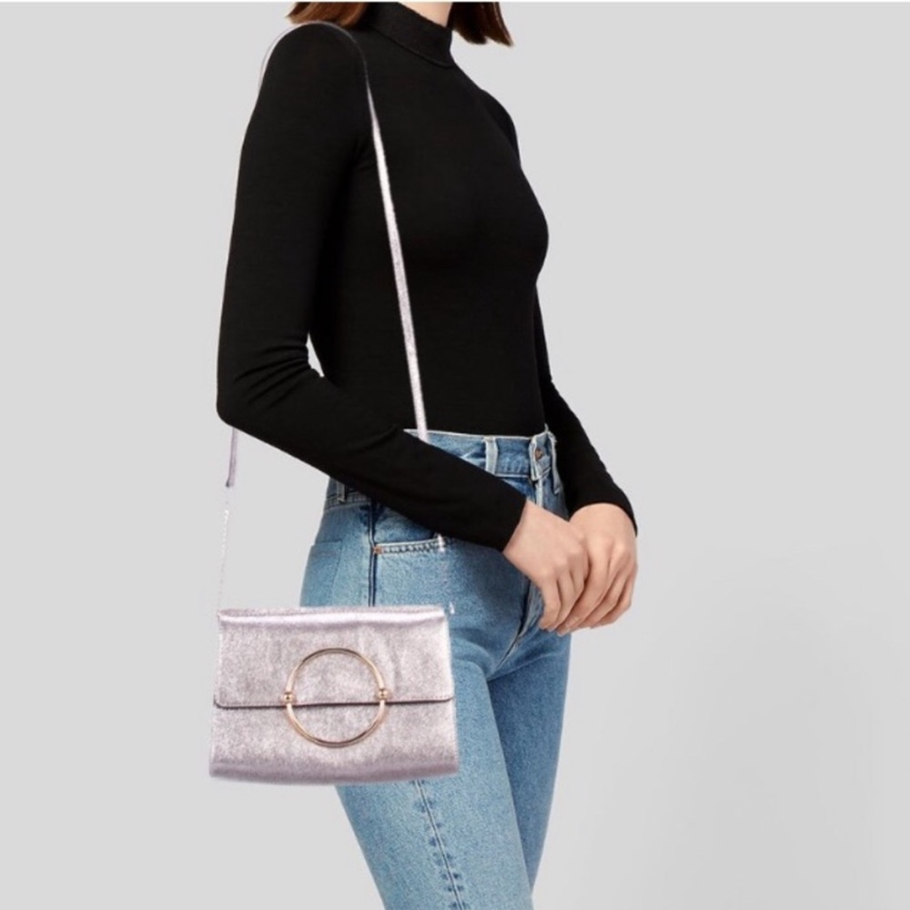 MILLY Metallic Astor Flap Leather Crossbody